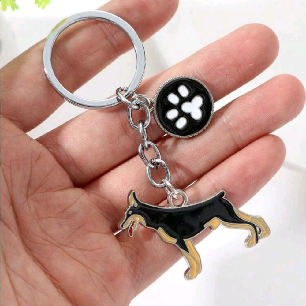 Doberman Dog Keychain